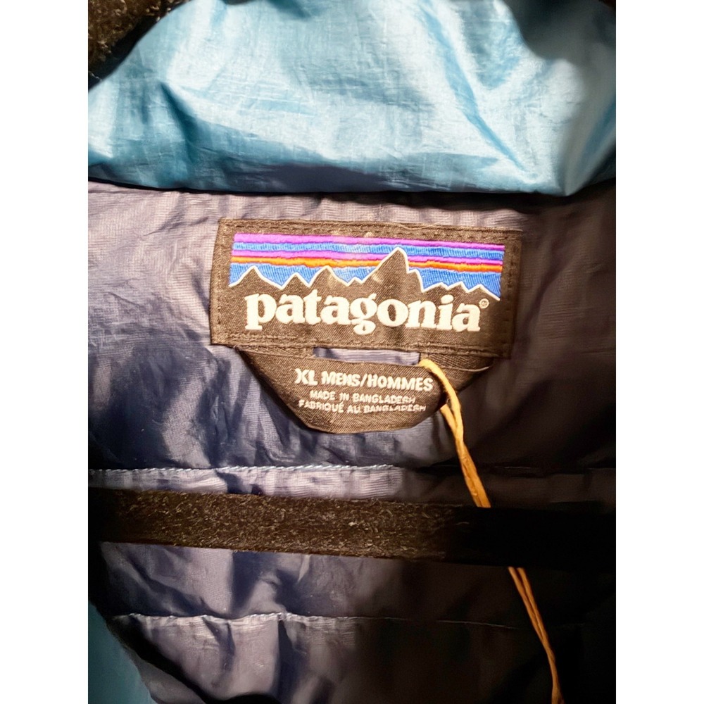 Patagonia Mens Down Sweater Puffer Jacket Full Zip Lightweight Balkan Blue XL - Picture 7 of 7